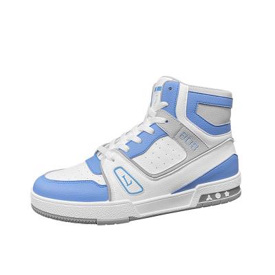 China High Top White Blue Waterproof Mens Casual Shoes Popular Sneakers For Men for sale