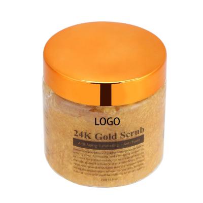 China Moisturizer OEM Service Body Scrub Exfoliator Anti-wrinkle Custom 24k Gold Color Face And Body Scrub for sale