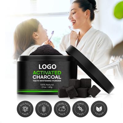 China Private Label Solvent Tooth Whitening Stain Coconut Activated Charcoal Teeth Whitener Powder for sale