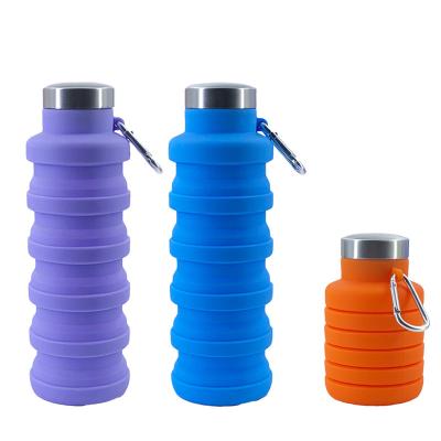 China Popular Sustainable Collapsible Collapsible Silicone 550ml Water Bottle for sale