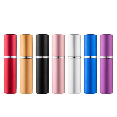 China As Picture 5ml Perfume Spray Bottle Matte Flat Head Anodized Aluminum Scent Tube Perfume Spray Bottle Bottom-filling Sub-bottling for sale