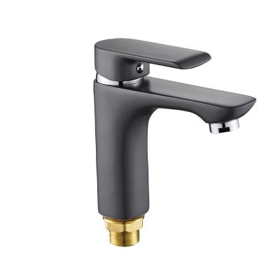 China Thermostatic Faucets Free Shipping Paint Faucet Sink Faucet Bathroom Basin Faucet Mixer Tap Hot Cold Single Hole Black Shipping for sale