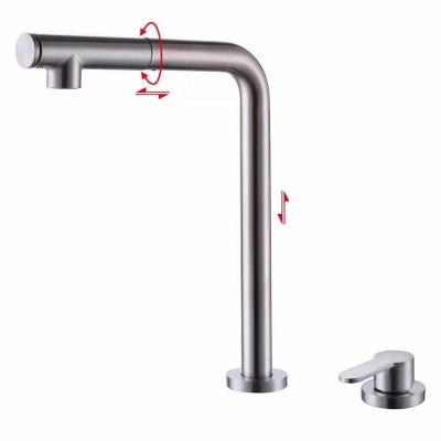 China Thermostatic Faucets Filter Shower Sink Water 360 Rotation Mixer Tap Sets Modern Health Instant Hot Deck Mounted Kitchen Lift To Pull Out Faucet for sale