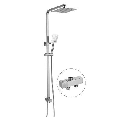 China With Slide Bar Modern Hotel Hot Selling Rainfall Round Shower Head Stainless Steel Bathroom Rain Shower Set for sale