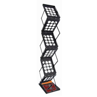 China Folding Aluminum Catalog Rack Folding Display Rack Insect Frame Magazine Exhibition Display Brochure Holder for sale