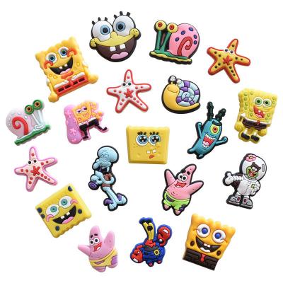 China Clog Charms 2022 Custom Deluxe 3D Shoe Charms SpongeBob 1000 PVC Mixed Croc Charms Anime Cartoon Croc Charm for sale