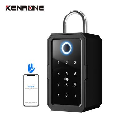 China Home/Apartment/New Style Office/Campus/Dorm Modern Waterproof Fingerprint Key Box Locker Smart Key Box Wall Mount Safe for sale