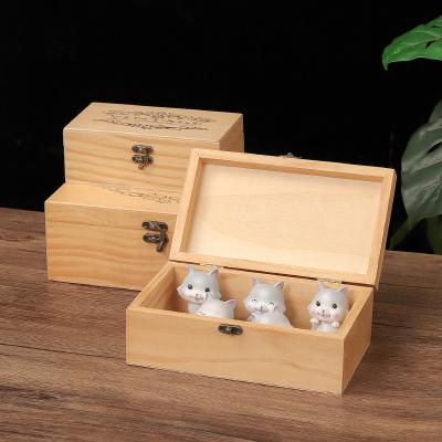 China Pure Handmade Retro Luxury Art Jewelry Box Clamshell Sundries Folk Wooden Storage Box for sale