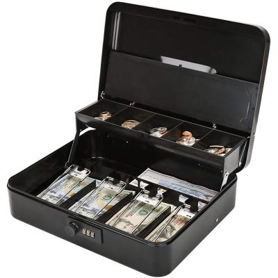 China Key Type Combination Password Metal Cash Box Digital Cash Box With Money Tray AND Safe Lock for sale