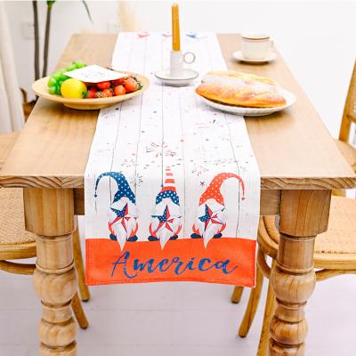 China Family Reunions/National Day Table Flag Decoration Items Party Table Flag Holiday Home Layout Table Cloth Mat Independence Day Party for sale