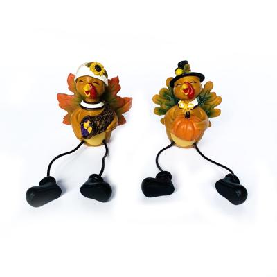 China Modern Harvest Resin Chicken Rooster Table Top Autumn Leaves for sale