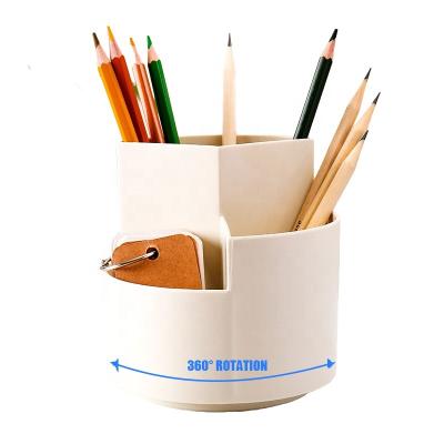 China School Office Home Fashion Around Rotary Desktop Storage pp Pen Holder Rotatable Pen Stand Box Office Organizer for sale