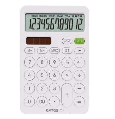 China BIG Calculator LCD Display Grand Total Function Control Signs 12 Digits General Purpose Dual Power, Round Button Calculator For School And Office Use for sale