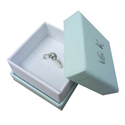 China Recycled Materials Ring Box Velvet Packing Box Custom Packaging With Foam Insert for sale