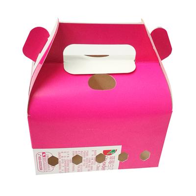 China Recycled Materials Pastry Boxes Cardboard Boxes Custom Home Shaped Cake Box With Handle for sale