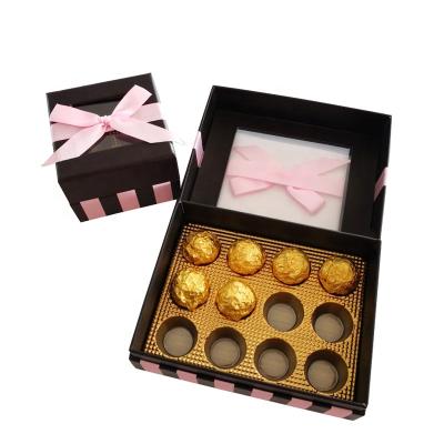 China Recyclable Blank Chocolate Truffle Boxes Gift Box With Clear Window for sale