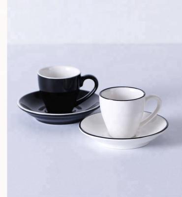 China Viable Custom Logo Wholesale Porcelain 80ml Small Espresso Coffee Cup And Saucer for sale