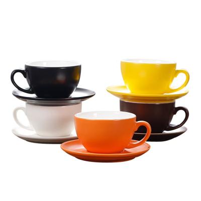 China Viable Hot Sale Solid Color Arabic Cappuccino Tea Porcelain Cup And Saucer Set for sale