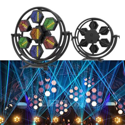 中国 LEDピクセルコントロール 7*100w RGB DMX ポートマンライト LED レトロストローブフラッシュ ヘクサゴンライト 販売のため