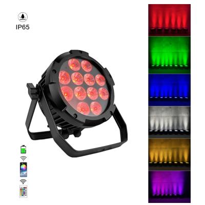 China 12x18W LED Par Lâmpadas de Projeção 6-In-1 RGBWA UV Bateria sem fio IP65 Luz de palco à venda