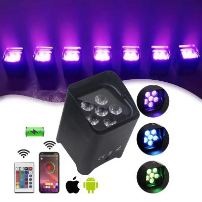 China 6*18W Battery Backdrop Uplights Wireless Control Led Uplight Par Light With 8in1 Rechargeable Case for sale