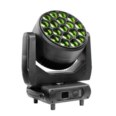 China Clay Paky K15 Bee Eyes 19X40W Led Moving Head Light Lámparas de lavado de escenario con abrazaderas plegables en venta