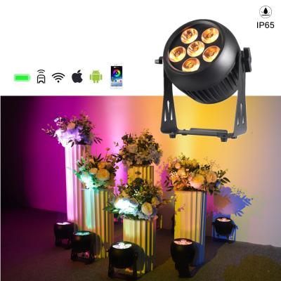 China Waterproof RGBWA UV 6in1 Uplights Battery Wireless Par Light Stage Lighting 6*20W Battery Power Led Par Light for sale