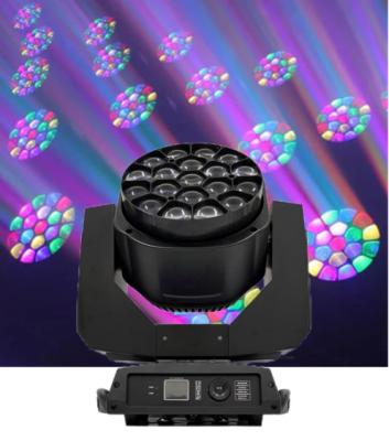 China Gran ojo de abeja 19 * 15W RGBW 4in1 lavado luz de cabeza móvil para noche club fiesta DJ discoteca en venta