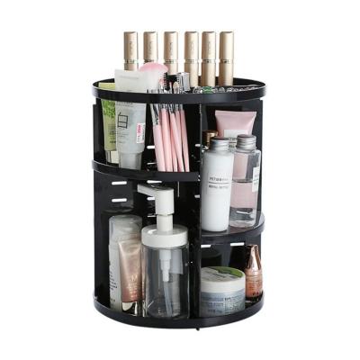 China 2019 Sustainable Trending Hot Selling Plastic Makeup Storage Box 360 Rotating Cosmetic Organizers for sale