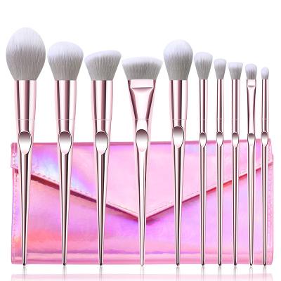 China Angular blush HIGH QUALITY PROFESSIONAL MAKE UP BRUSHES KIT 10 PCS PINK MAKEUP READING BRUSH for sale