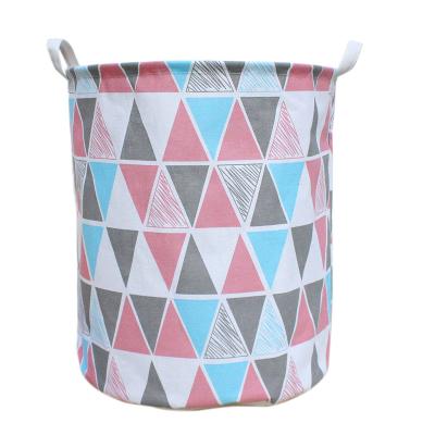 China Eco-friendly Durable Dirty Basket Storage Folding Cloth Natural Breathable Canvas Basket With Eva Lamination for sale