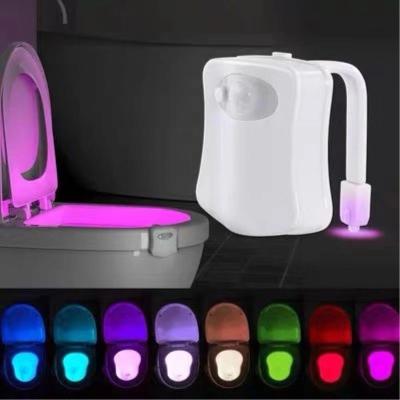 China Wholesale Hot Decoration LOW PRICE Point 8 Colors Changing Led Sensor Toilet Bowl Light for sale