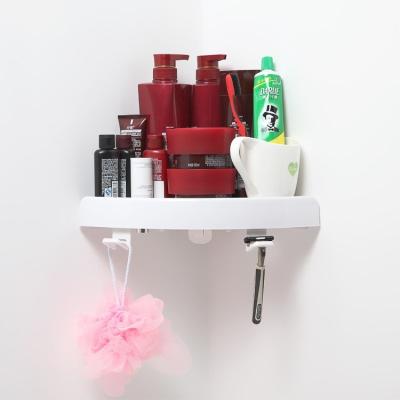 China White Plastic Viable Corner Shelf Bathroom Storage Organizer for sale