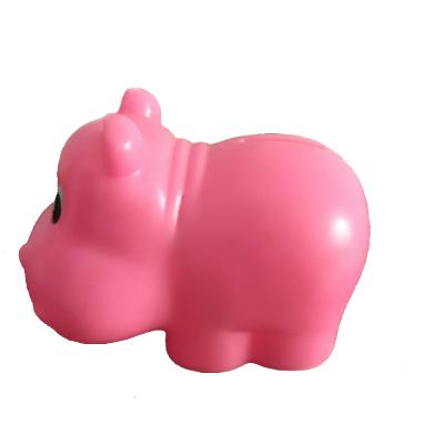 China Gift Custom Promotion Cute Hippo Coin Bank For Saving Account Rhino Piggy Bank Plastic Animal Piggy Bank for sale