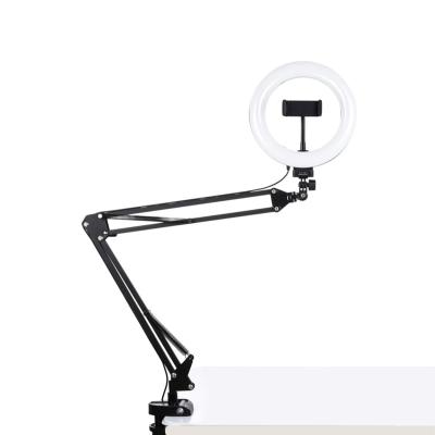 China Color Adjustable Tempurate 10 Inch Telescopic Folding Shooting Ring Light Bracket Desktop Cantilever Fill Light for sale