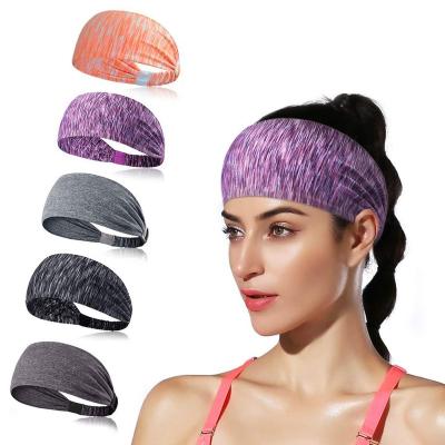 China High Quality Sweat Absorbent Elastic Sports Workout Head Bands Yoga Running Turban Sports Sweat Headband for sale