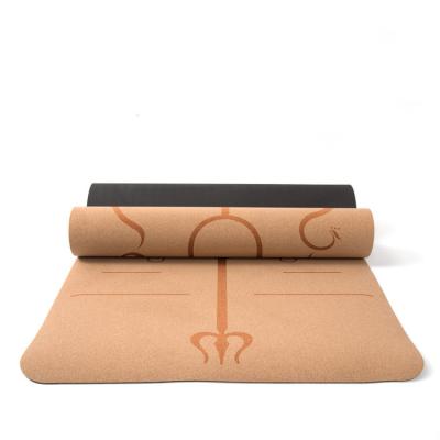 China Durable Home Direct Unisex Yoga Mat Black Cork Tape Exercise Mat Conventional Factory Yoga Mat for sale