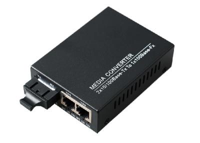 China 1FX And 2RJ45 Port 10/100Mbps Fiber Media Converter Single Mode Cisco Compatible for sale