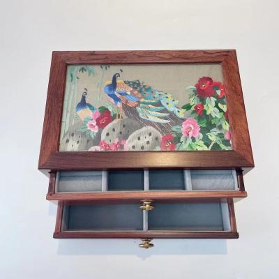 China Jewelry Storage The Peacock Jewelry Box Handmade Embroidered Chinese Style for sale