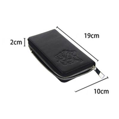 China Tide Leather Purse Cowhskin Wallet Card Bag Disposable Purse Business Purse Zipper Wallet Men's Money Clip Long Purse for sale