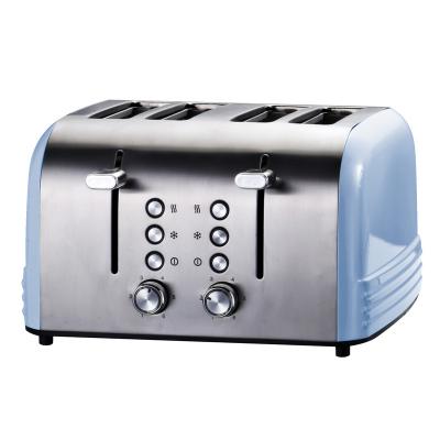 China Blue Led Illumination Browning Electric Bread Toaster Automatic Home Use 1500W 4 Slice Stainless Steel Sandwich Toaster for sale