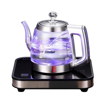 China Intelligent Water Heat Preservation Tea Stove 360 ​​Degree Heating Thermostatic Glass Bottom Kettle Automatic Electric Low Kettle Rotation for sale