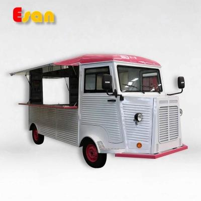 China Easy Operate Esan CT4800 Vintage Design Citroen Street Food Car Lunch Truck Trailer Slide Kitchen for sale