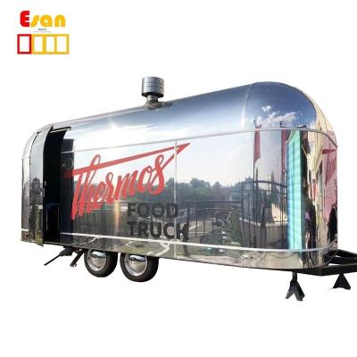 China Heat De-stressing Esan BZ5040 Stainless Steel Airstream Food Trailer Concession Trailer Rustproof Food Van Electrophoresis Structure And Body For Sale for sale