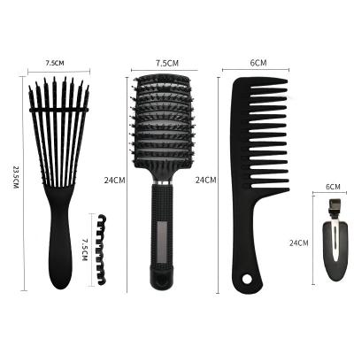 China For Home Use Factory Price Color 7Pcs Custom Hair Brush Comb Set Professional Wholesale Detangle Detangling Hair Brush Set for sale