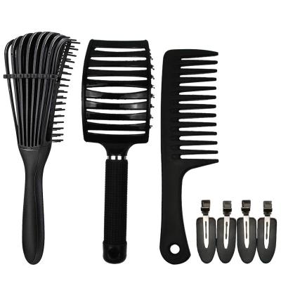 China Factory Price Logo Packaging 7Pcs Waterproof Custom Hair Brush Comb Set Professional Wholesale Detangle Detangling Hair Brush Set for sale