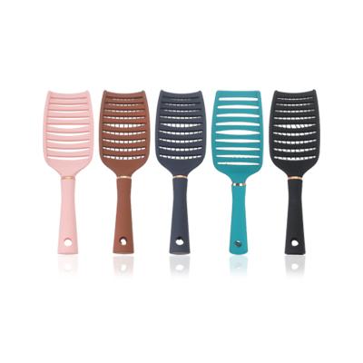 China Waterproof Curved Vented Brush Professional Curved Duct Styling Hair Brushes For Wet Dry Thick Curly Straight Hair for sale