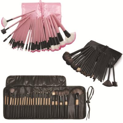 China Angular Blush New Professional 12 15 18 24 Piece Synthetic Hair Wood Handles Blush Powder Eye Brow Makeup Brush Set for sale