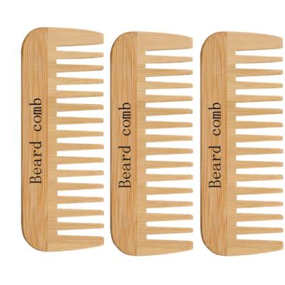 China For Home Professional Wide Tooth Friendly Wooden Wide Comb Eco Logo Tooth Use Bamboo Hairbrush Hairbrush for sale