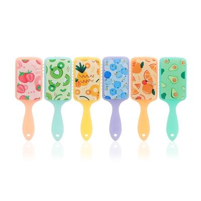 China For Home Use Baihe Summer Series Hair Brush Matte Transparent Rubber Finish Various Fruit Printing Comb for sale